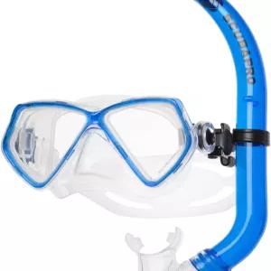 스노클 블루 컬러의 스쿠바프로 미니 뷰 다이빙 마스크 세트