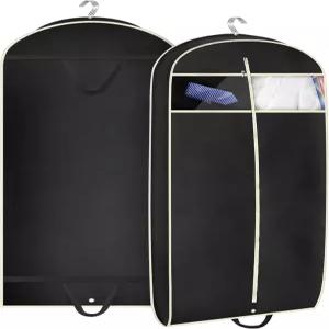 MISSLO 43 가제트 여행용 가방 액세서리 지퍼 포켓 통기성 수트 의류 커버 셔츠 드레스 코트 블랙