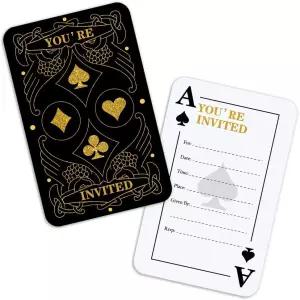 커스티 15장 플레이 카드 테마 초대장 봉투 15개 포함 카지노 파티 용품 라스베이거스 생일