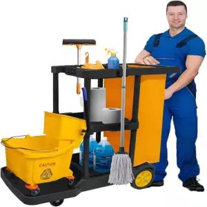 톤청 상업용 청소 카트 25갤런 비닐봉지가 있는 3선반 대용량 가정용 44.5인치 L x 22인치 W 36.6인치 H