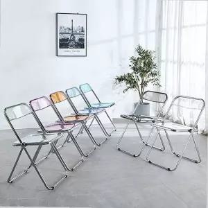 [원이안전] 접이식 아크릴 인테리어 투명의자 의자 투명체어 카페  (본품)