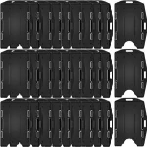 30팩 양면 블랙 배지 홀더 하드 플라스틱 ID 카드 케이스 세로 및 가로 2장용 리지드 프로텍터 액세스