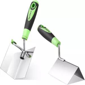 르네테코 2 PCS 드라이월 코너 툴 세트 스테인리스 스틸 시트록 외부 트롤 내부 5 3.94 나이프 및 걸이식