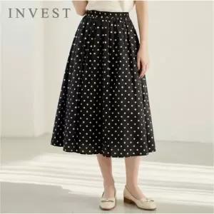 [인베스트] 도트 나염 밴딩 롱 스커트_IN6M1SK8281