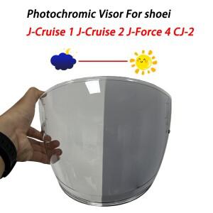 슈에이 J-크루즈 1, 2, J-포스 4, CJ-2 바이크 오토바이 헬멧용 변색 바이저 렌즈 쉴드 글라스 뷰파인더 스