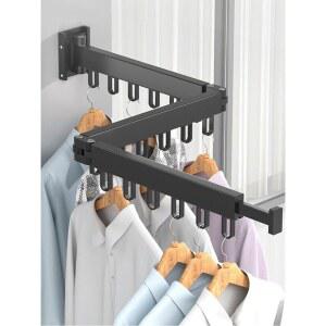 텔레스코픽 옷걸이 회전식 절약 야외 브래킷 원목옷걸이 실내 공간 벽걸이 스커트 샤워 클립