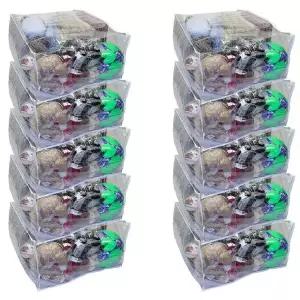 Oreh Homewares 스웨터, 담요, 이불, 침구 세트 등을 위한 10팩 점보 튼튼한 비닐 지퍼 보관 가방(투명)! (