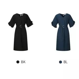 [하프클럽/베스띠벨리]베스띠벨리 24가을 시어서커 브이넥 벨티드 원피스2530