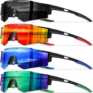 남성용 디오큐 4PACK 편광 스포츠 선글라스 자외선 차단 사이클링 낚시 빅 프레임 산악용 자전거 고글