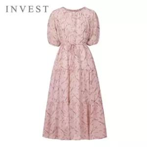 [인베스트] 플라워 드로잉 쉬폰 원피스_IN6M1OP3331