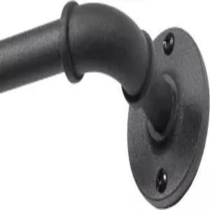 케니 애들러 실내용 /야외용 블랙 커튼봉 윈도우 28~48인치용 조절식 파티오용 야외 텍스처 파이프 산업용