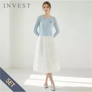 [인베스트] 레이스 티어드 원피스+가디건 세트_IN6M1OP3341