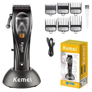 Kemei 1540 전문 헤어 클리퍼 전기 마그네틱 모터 수염 트리머 충전베이스 이발 기계