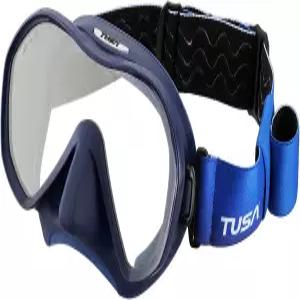 패브릭 스트랩이 있는 TUSA M-1010F 젠시 스쿠버 다이빙 마스크 흰색