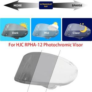 바이크 오토바이 헬멧 광변색 바이저 안티 uv PC 렌즈 RPHA-12 hromic Smoke Dark 교체 HJC RPHA 12