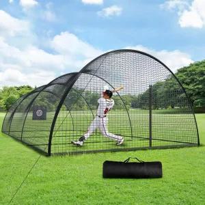 스몰라우트 야구 배팅 케이지 네트 30x13x9FT 소프트볼 피칭 머신 홀이 있는 뒷마당 타겟 천 및 캐리백이