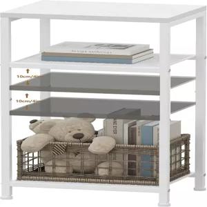 헤이블리 스몰 사이드 테이블 29.1인치 높이의 조절 가능한 선반 전화 나이트스탠드 액센트 스탠드 작은