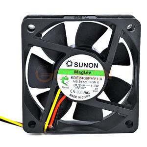 SUNON KDE2406PHV1-A 인버터 축 송풍기 쿨러 냉각 팬, 경보 서버, 6cm, 1.7W, DC 24V 6015, 60mm, 3 라인
