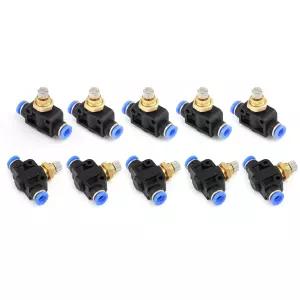 SNS 유니온 스트레이트 스피드 컨트롤러 푸시 투 커넥트 피팅 10 PCS SPA1 /4 튜브 OD 공기 흐름 제어 밸브
