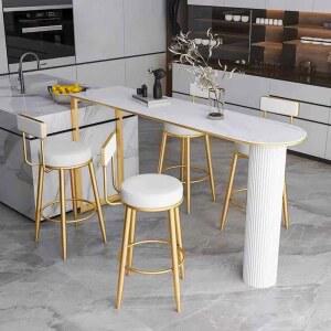 슬레이트 바테이블 호텔식 주방 보조 화이트 식탁 120x40x105cm 공간활용 발 하얀