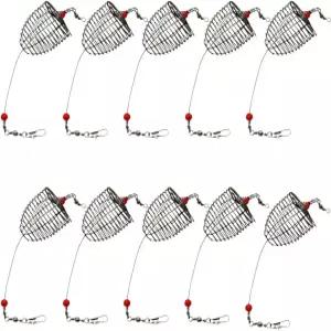 10 PCS 잉어 낚시 미끼 덫 케이지 스테인리스 스틸 루어 바구니 피더 홀더 장비 태클 액세서리 다이아