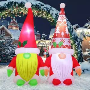 COMIN 5.2 FT 크리스마스 노메스 풍선 야외 장식 홀리데이 가든 파티 장식용 내장 LED로 마당 폭파