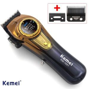 Kemei 전기 머리 절단기 풀 세트  전문 이발사 깎기 조정  트리머 무선 KM-1691