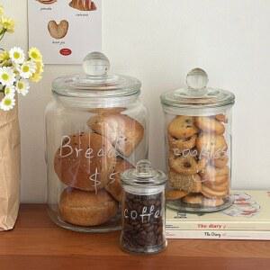 쿠키 커피 유리병 사탕 보관 보관용기 유리자 간식 커피콩 밀폐