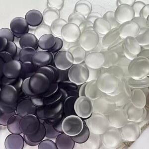 투명 옥 바둑알 천연 크리스탈 세트 오목알 흑돌 바둑돌 백돌 컬러