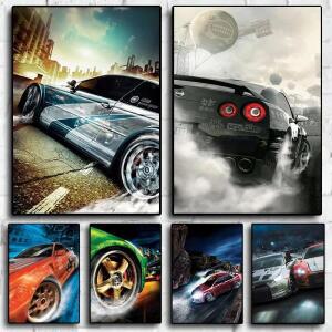 빈티지 세계 유명 레이싱카 랠리 니드포스피드 아트 포스터 캔버스 그림 벽 인쇄 거실 집 장식