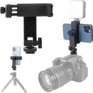 렌콩후이 다기능 범용 휴대폰 삼각대 마운트 어댑터 360 회전 카메라 핫 슈 홀더 캐논 니콘 소니 DSLR과