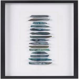 INK+IVY 세룰리안 스톤즈 벽 장식 내추럴 애게이트 거실 입구 홈 액센트를 위한 유리 프레임 아트 침실