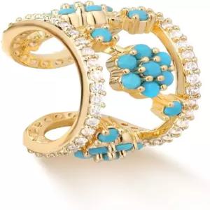 MYEARS 여성 이어 커프 귀걸이 골드 비 피어싱 연골 클립 오픈 랩 터쿼이즈 14K 도금 심플 저자극 일상용품