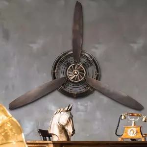 유키 비행기 프로펠러 벽 장식 항공 조종사 선물 조각품 주방 침실용 아트 거실 욕실 배터리 작동 금속