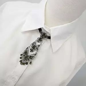 보석 셀프웨딩 미니넥타이 셀프웨딩룩 여자 보석넥타이