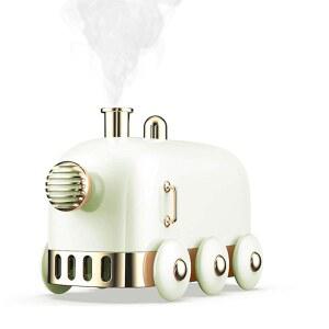 휴대용 미니 , 300ml 귀여운 기차 소형 데스크탑/사무실/침실용 쿨 미스트 초소음, LED 조명 기능, USB 충전, 자동 차단