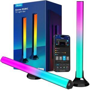 고비 RGBIC 라이트 바, 45-70인치 TV에 적합한 15인치 WiFi TV 백라이트, 다양한 배치 옵션이 있는 스마트 알렉사 및 Google 어시스턴트와 함께 작업, 블랙
