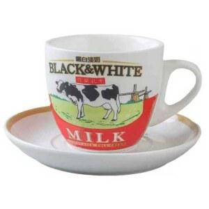홍콩 밀크티잔 220ml 받침 소품 잔 버전 블랙앤화이트 기념품 감성 찻잔 주방용품