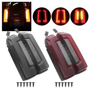 바이크 오토바이 액세서리 1쌍 LED 새들백 테일 라이트 블랙 ABS 플라스틱 할리 투어링 스트리트 글라이드