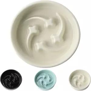 ONIANT 세라믹 슬로우 피더 개 볼 소형 품종 0.6컵 먹는 걸핑 방지 강아지 사료 질식 감소 퍼즐 미로