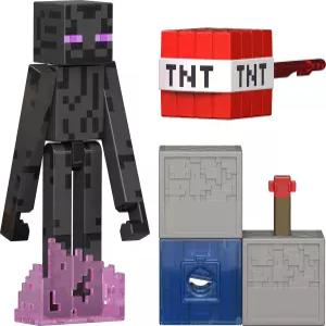 마텔 마인크래프트 장난감 액세서리와 레드스톤 건축물이 있는 엔더맨 액션 피규어 비디오 게임에서 영감을