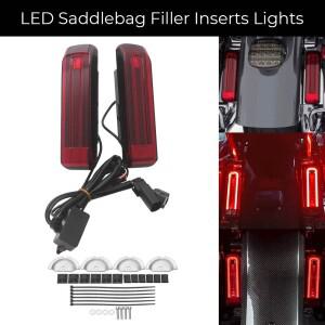 바이크 오토바이 1쌍 LED 새들백 필러 인서트 조명 ABS 플라스틱 할리 투어링 로드 글라이드 울트라 CVO/SE