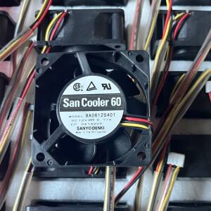 SANYO DENKI 9A0612S401 DC 12V 0.17A 60x60x25mm 3선 케이스 냉각 팬