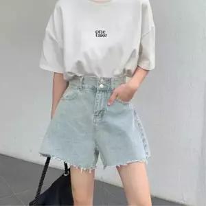 [신상오픈런]여성 하이웨스트 워싱 데미지 컷오프 청 반바지 (39096569)