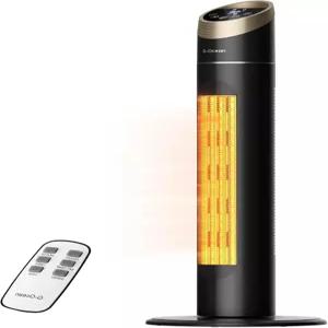 스페이스 히터 리모컨이 있는 대형 객실용 34인치 12시간 타이머가 1500W 타워 70° 진동 조절 가능한 온도