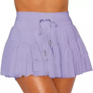 타이호틀리 여성 운동 테니스 미니 스커트 포켓 플로피 러플 티어링 쇼트 프레피 여름 귀여운 플리츠