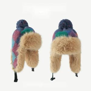 니트 모자 겨울 털 레이펑 솔방울 귀달이 방한 두꺼운