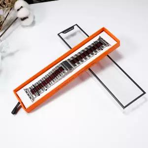 호환   워치 밴드용 오렌지 심플 스타일 포장 상자 밀라노 가죽 실리콘 나일론 보관 스트랩 상자 38mm 40mm