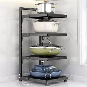 냄비 후라이팬 정리대 주방 거치대 보관 높이조절 정리 4단