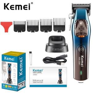 Kemei 무선 전기 헤어 트리머 커팅 머신 고속 마그네틱 모터 전문 이발기 10000RPM